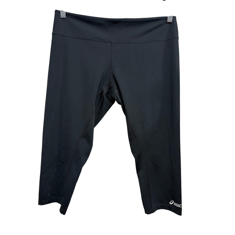 Asics Black Capri Leggings XL Cropped Performance Activewear Running Tights